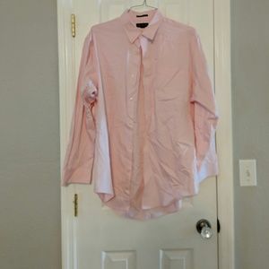 Pink Land's End mens button down